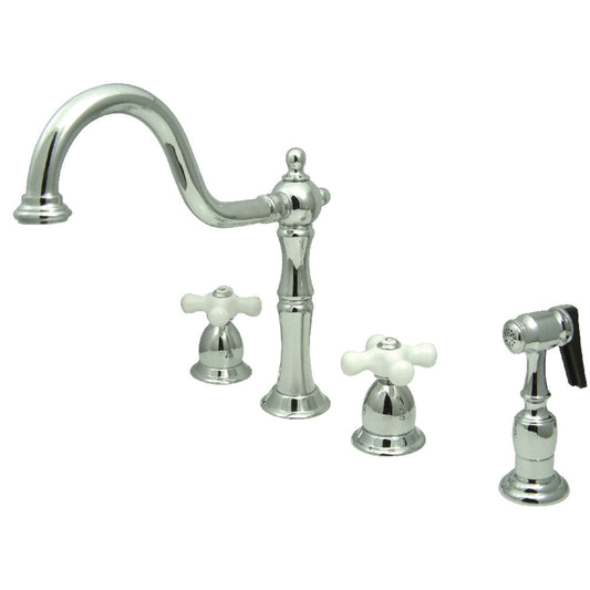 Heritage Widespread Kitchen Faucet in Polished Chrome