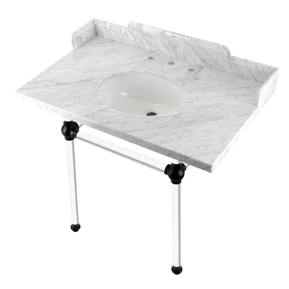 Pemberton 36 Inch Console Sink in Carrara Marble