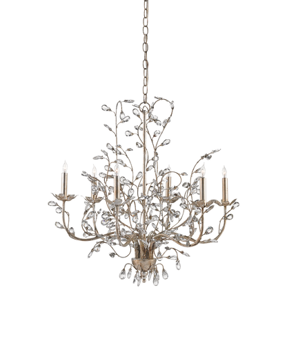 Crystal Bud Medium Silver Chandelier
