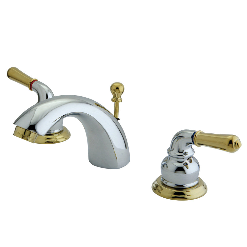Naples Mini-Widespread Bathroom Faucet in Polished Chrome/Polished Brass
