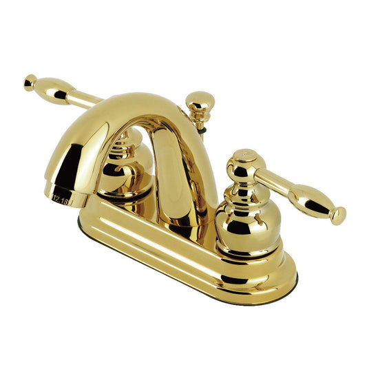 Knight 4 Inch Centerset Bathroom Faucet in Polished Brass
