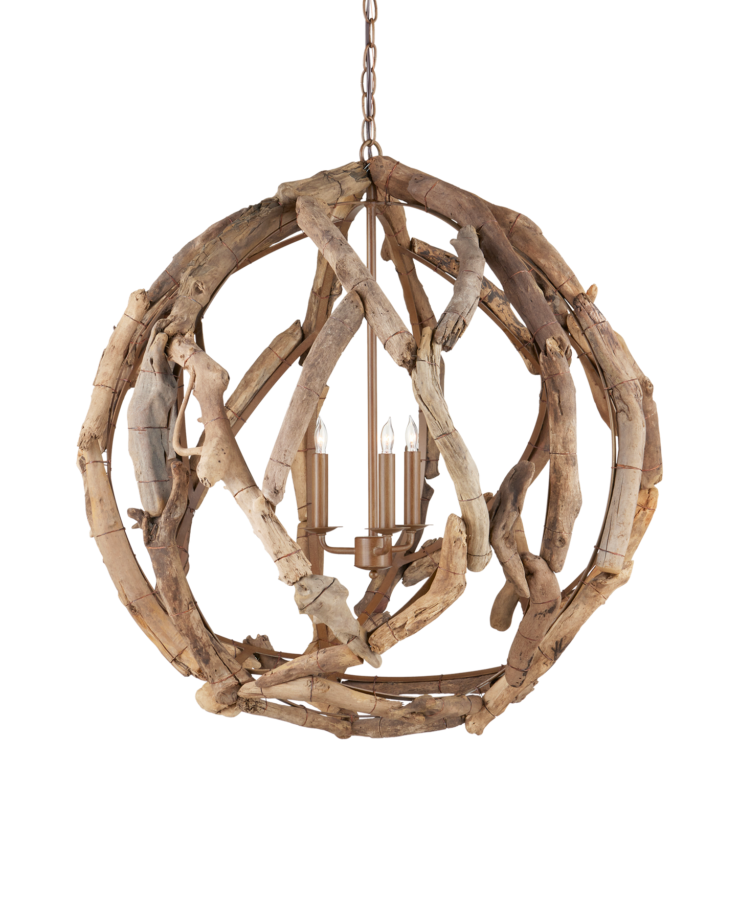 Driftwood Orb Chandelier