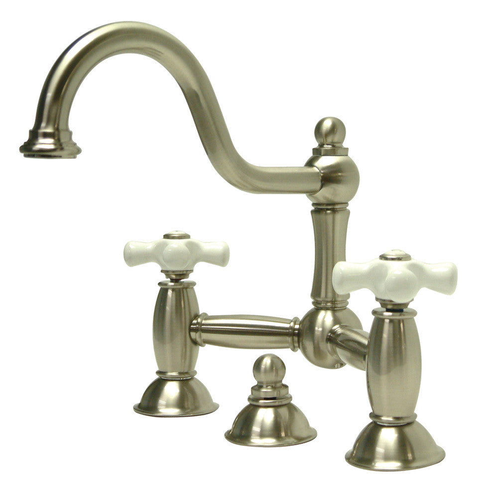 Restoration Bridge Bathroom Faucet in Brushed Nickel