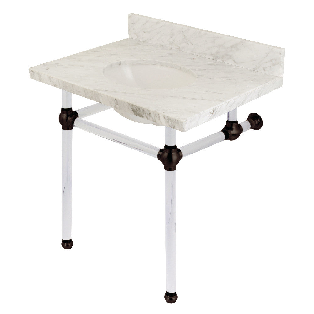 Templeton 30 Inch Console Sink in Carrara Marble