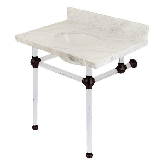 Templeton 30 Inch Console Sink in Carrara Marble