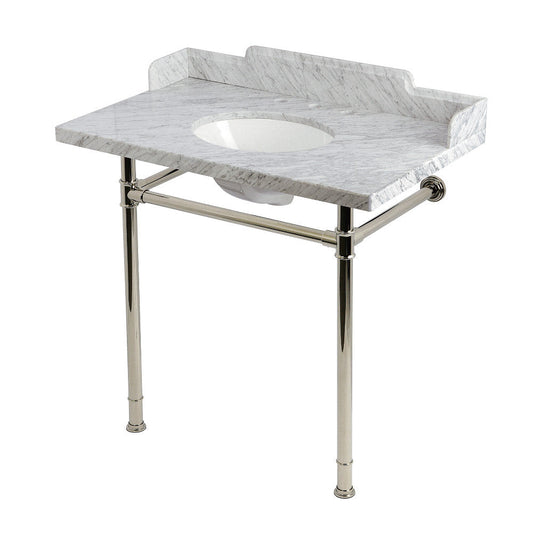 Wesselman 36 Inch Console Sink in Carrara Marble