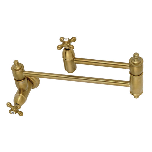 Restoration Pot Filler Faucet in Brushed Brass
