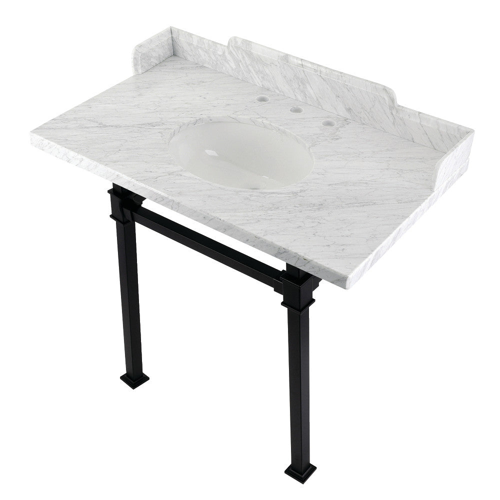Viceroy 36 Inch Console Sink in Carrara Marble