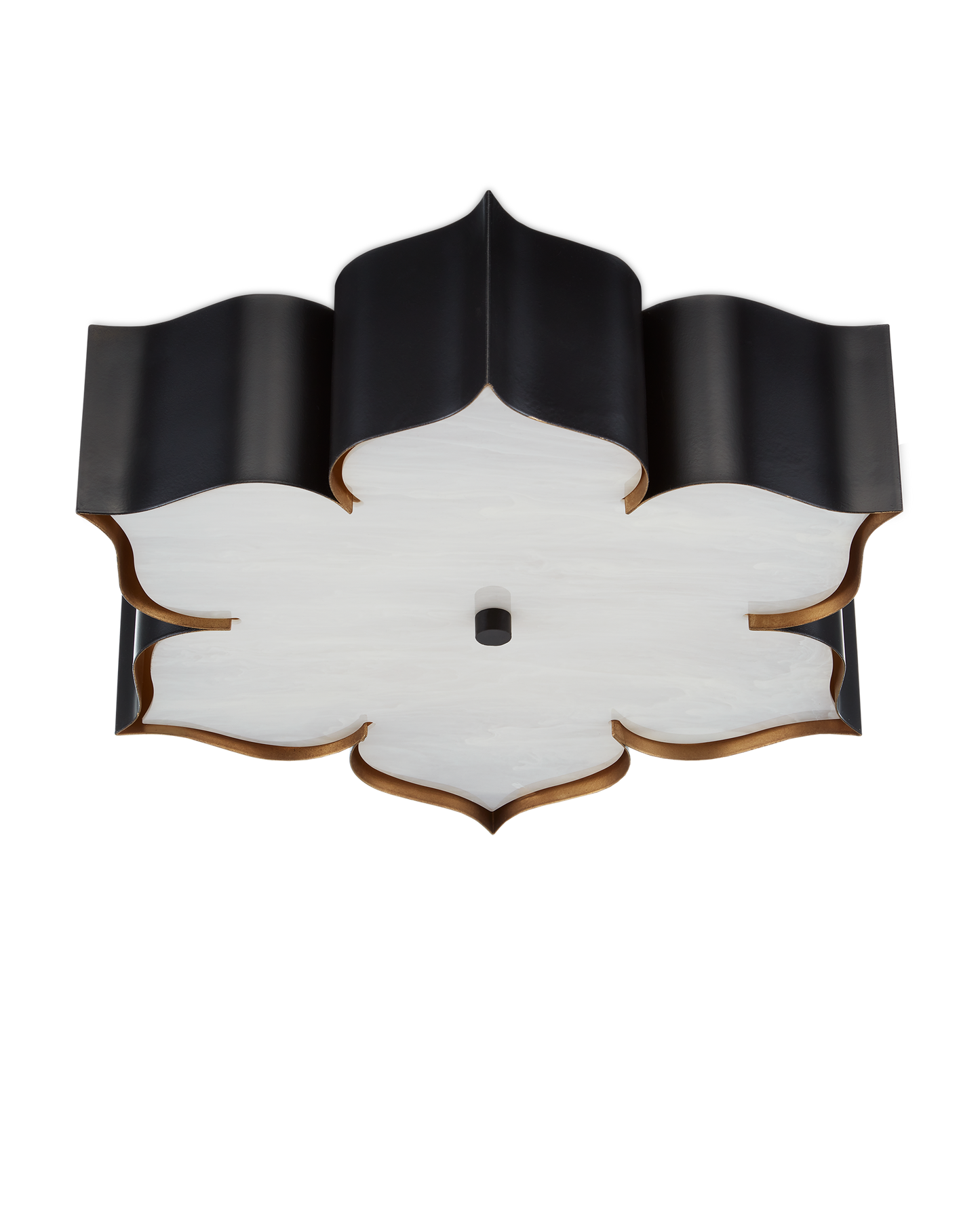 Grand Lotus Black Flush Mount