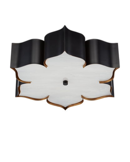 Grand Lotus Black Flush Mount