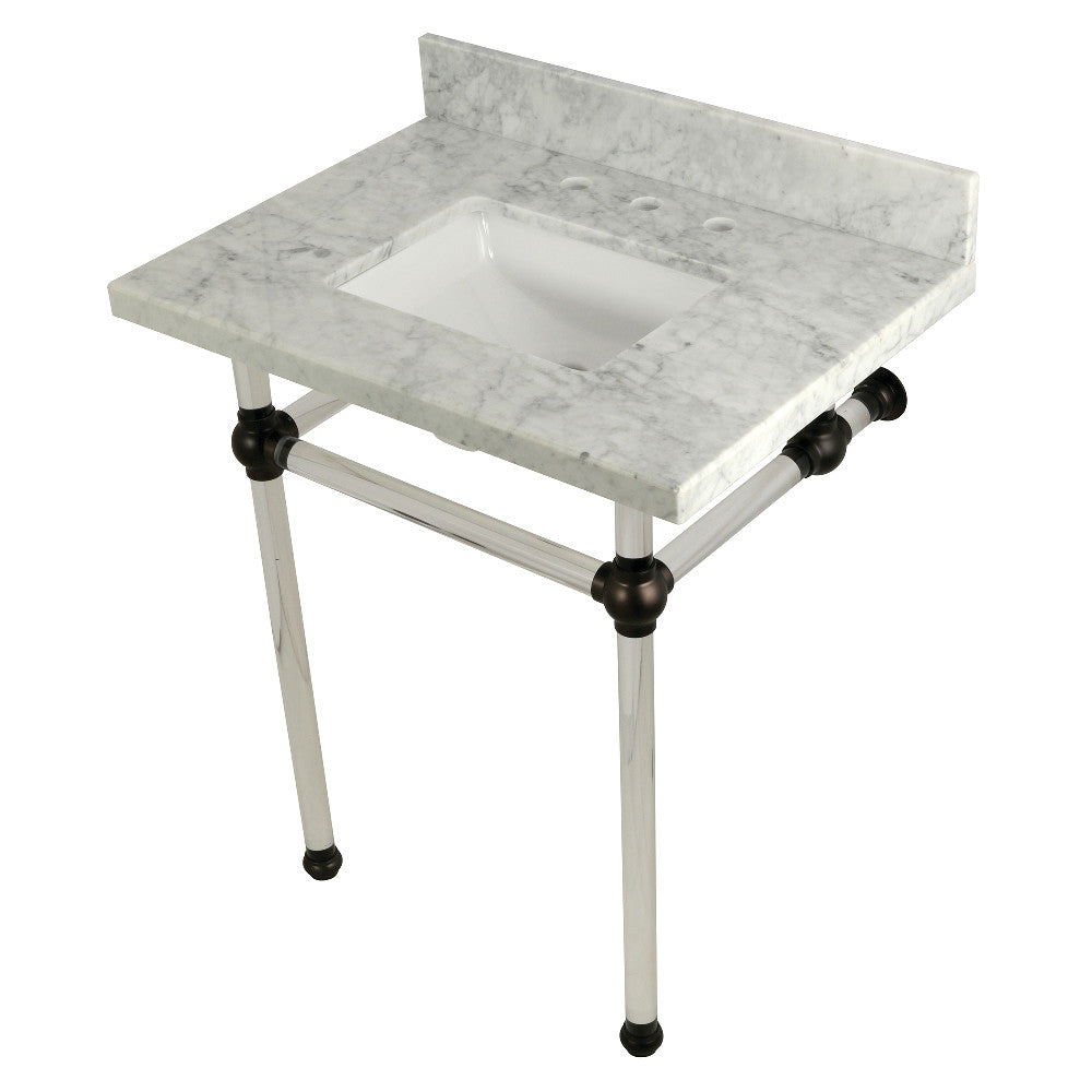 Templeton 30 Inch Console Sink in Carrara Marble