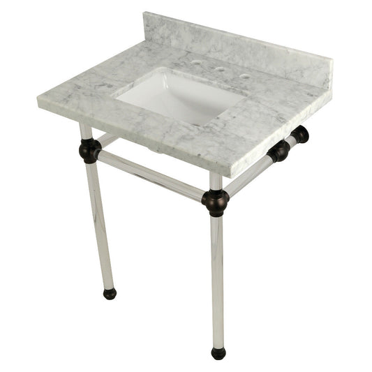 Templeton 30 Inch Console Sink in Carrara Marble
