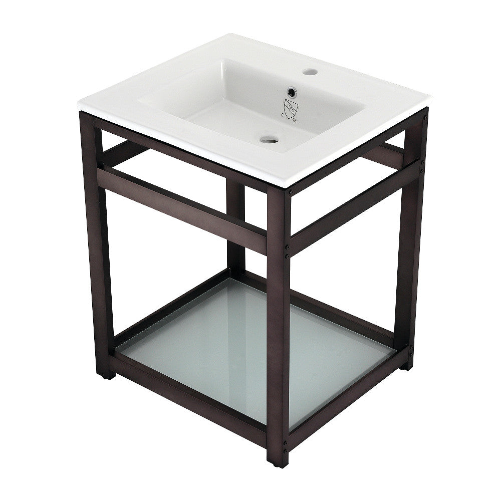 Quadras 25.19 Inch Console Sink in White