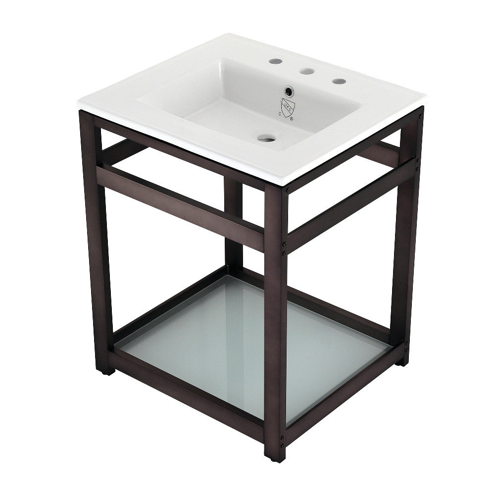 Quadras 25.19 Inch Console Sink in White