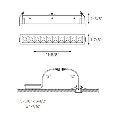 Recessed 5CCT linear with 10 mini spot lights