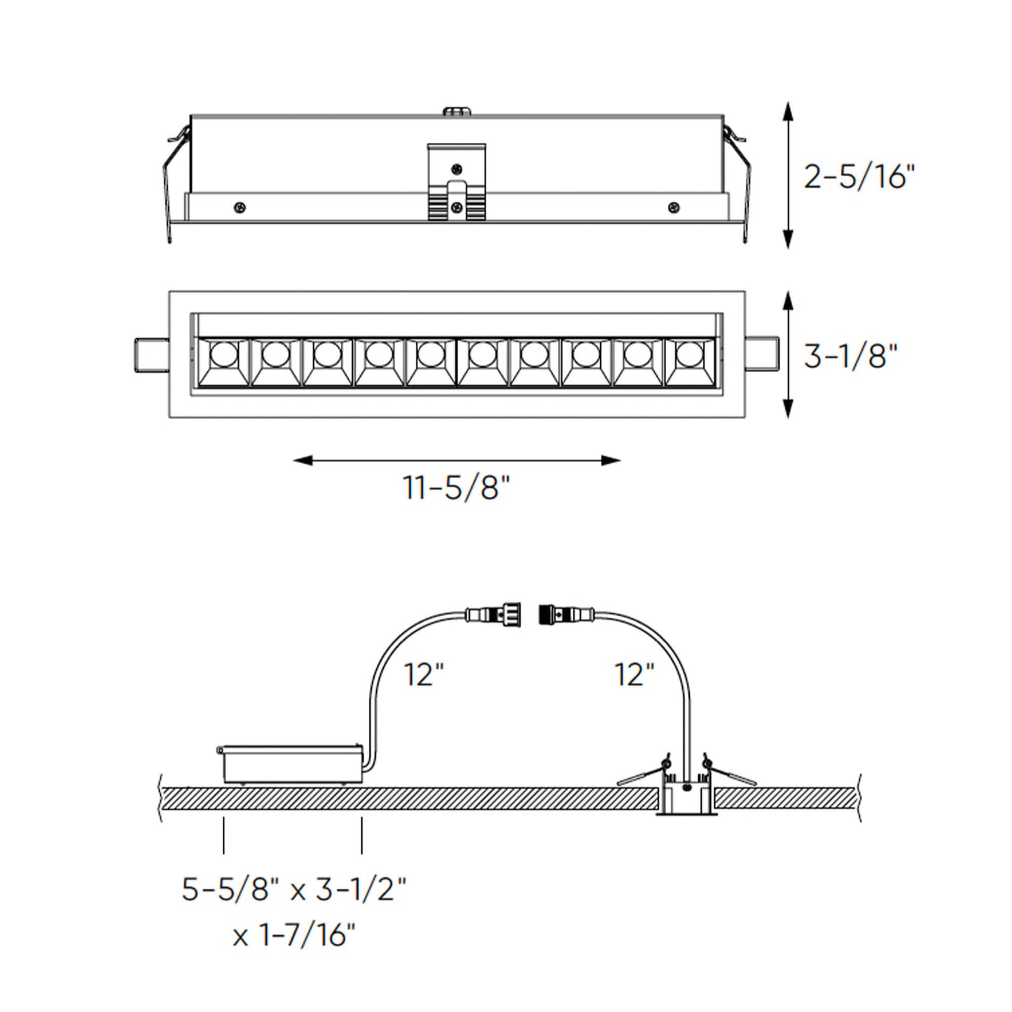 Recessed 5CCT linear with 10 mini swivel spot lights