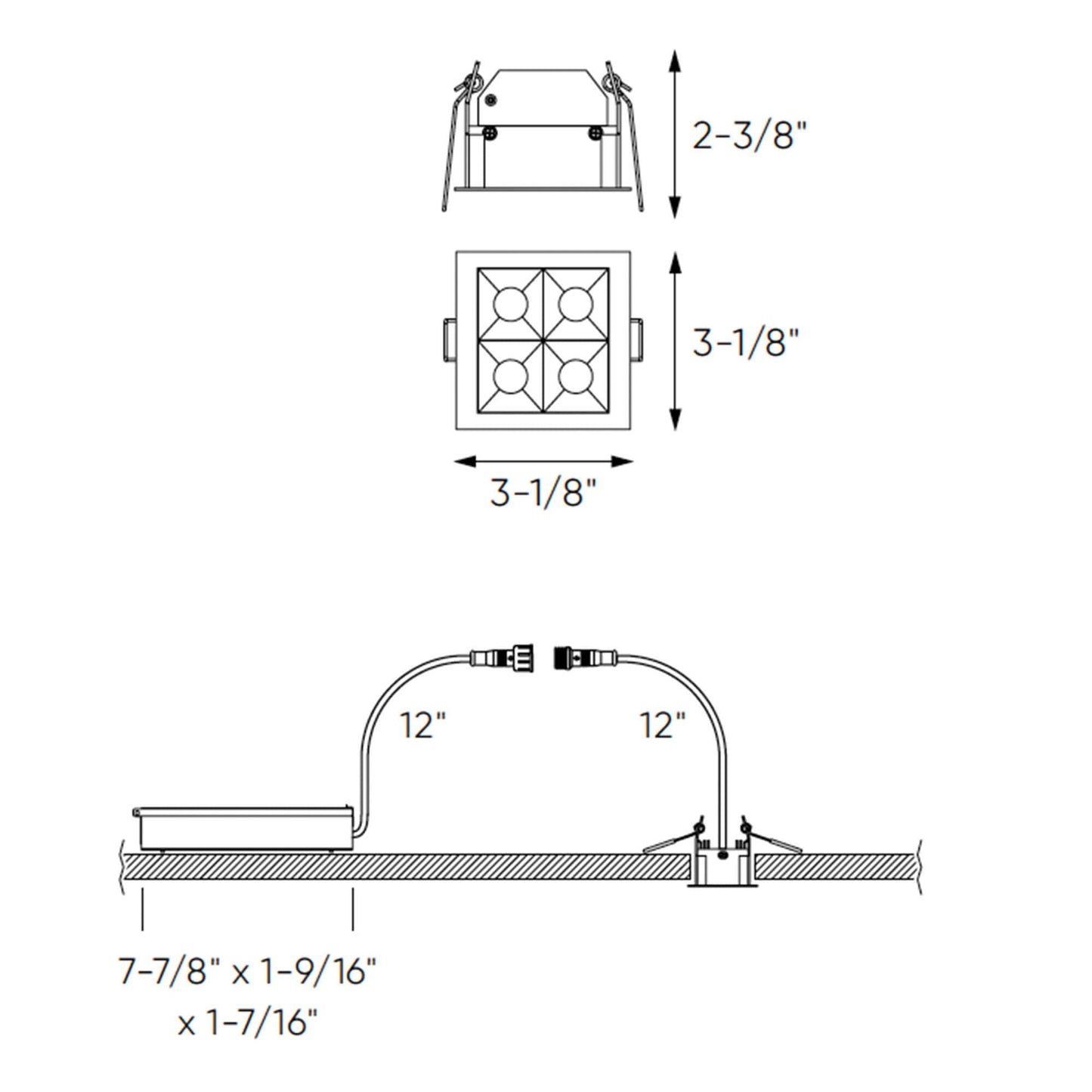 Recessed 5CCT light with 4 mini spot light