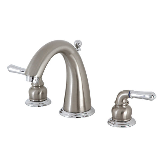 Naples Widespread Bathroom Faucet in Brushed Nickel/Polished Chrome