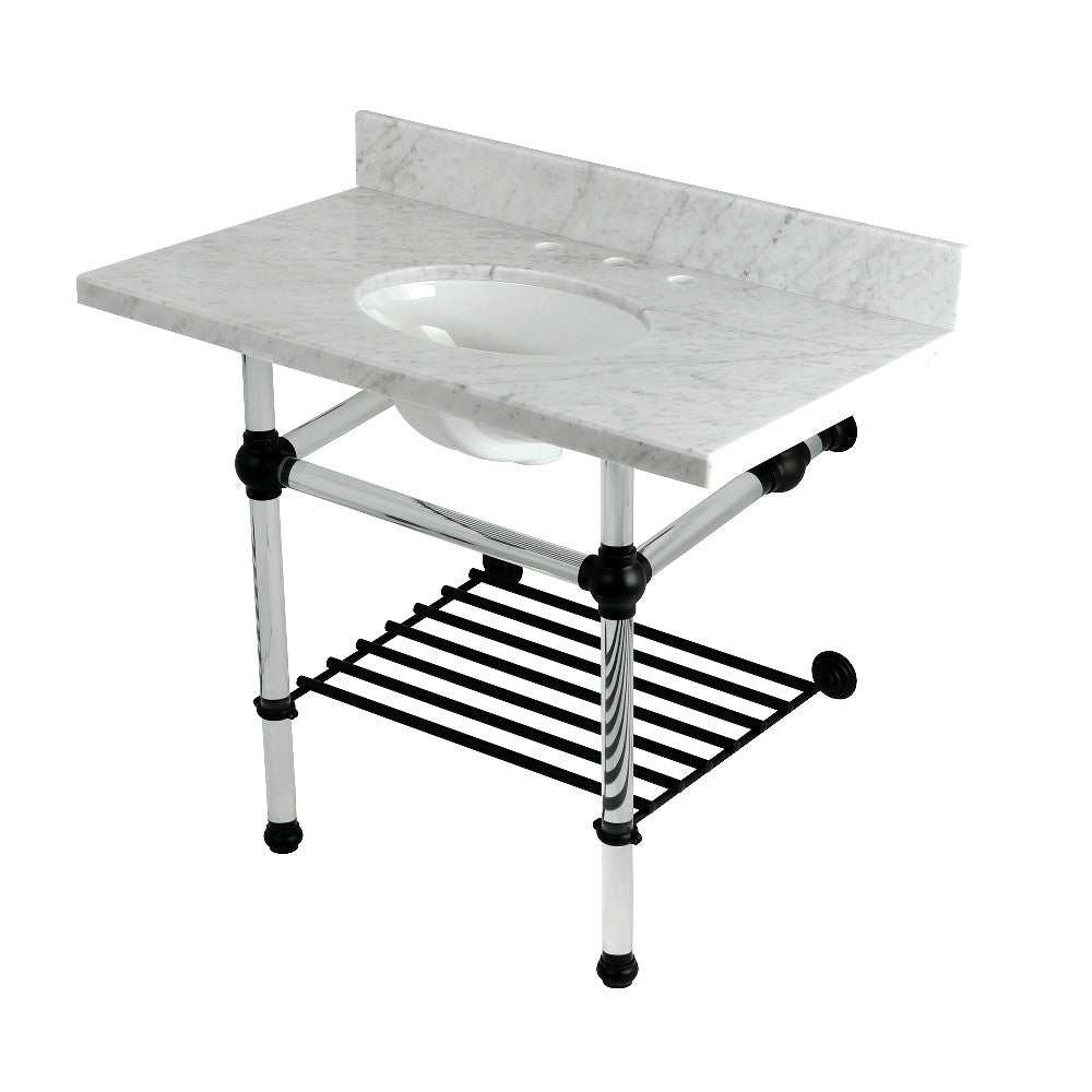 Templeton 36 Inch Console Sink in Carrara Marble