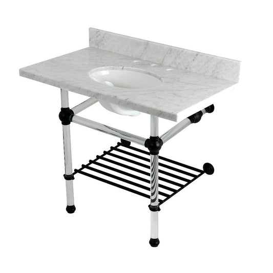 Templeton 36 Inch Console Sink in Carrara Marble