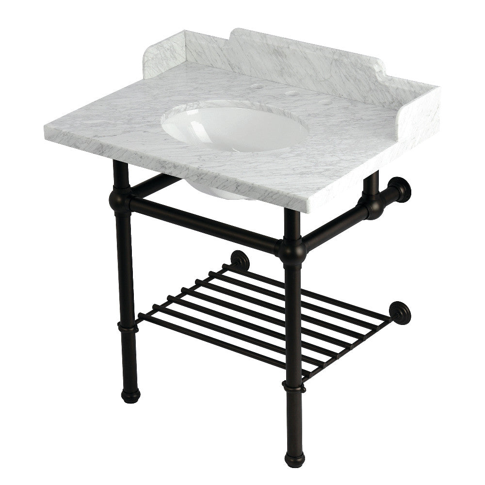Pemberton 30 Inch Console Sink in Carrara Marble