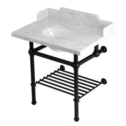 Pemberton 30 Inch Console Sink in Carrara Marble