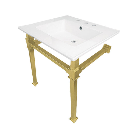 Monarch 25.19 Inch Console Sink in White