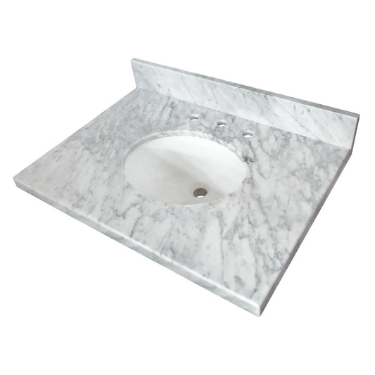 Templeton 36 Inch Vanity Sink Top in Carrara Marble