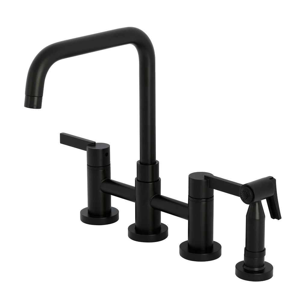 Continental Bridge Kitchen Faucet in Matte Black