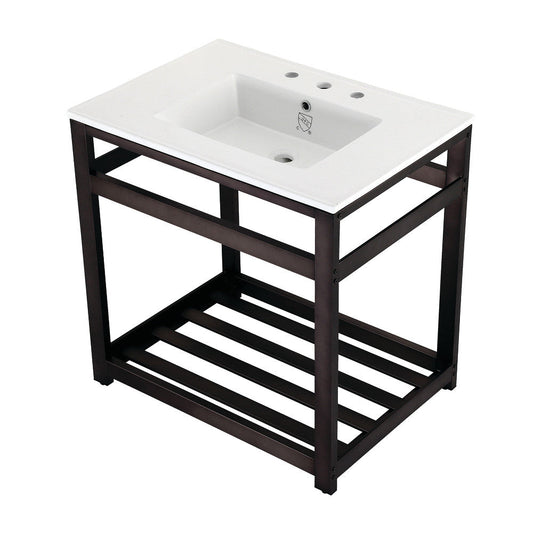 Quadras 31.13 Inch Console Sink in White