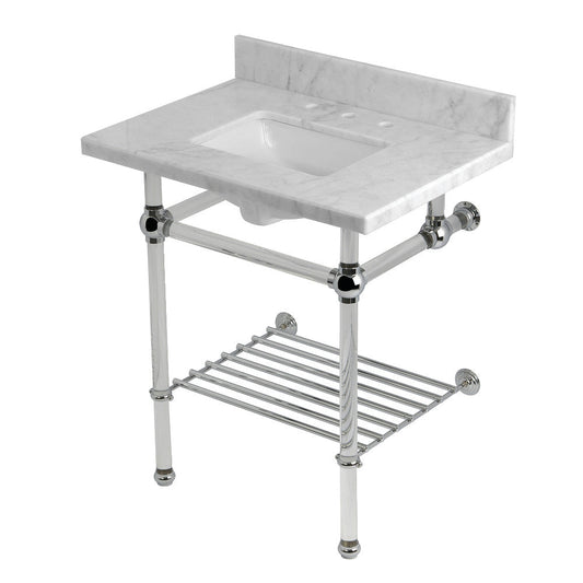 Templeton 30 Inch Console Sink in Carrara Marble