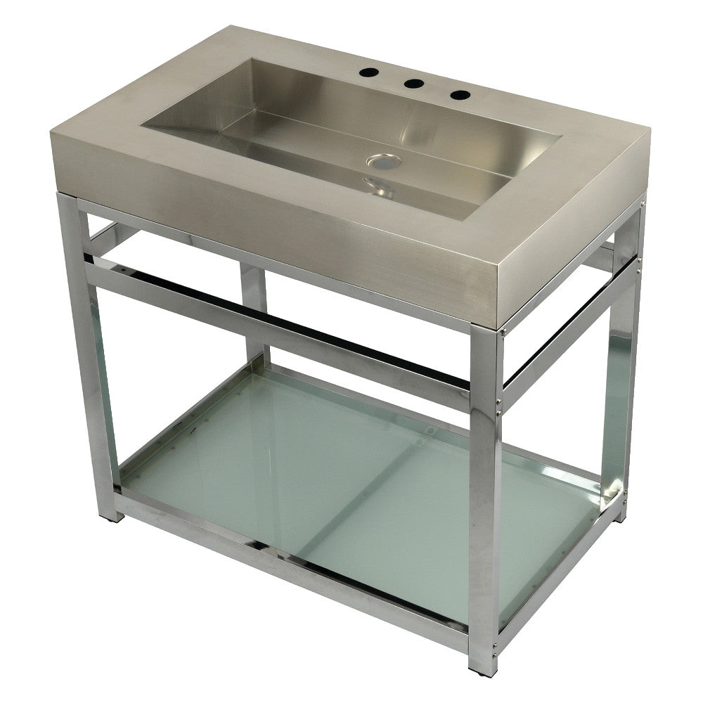 Kingston Commercial 37 Inch Console Sink in Brushed Chrome
