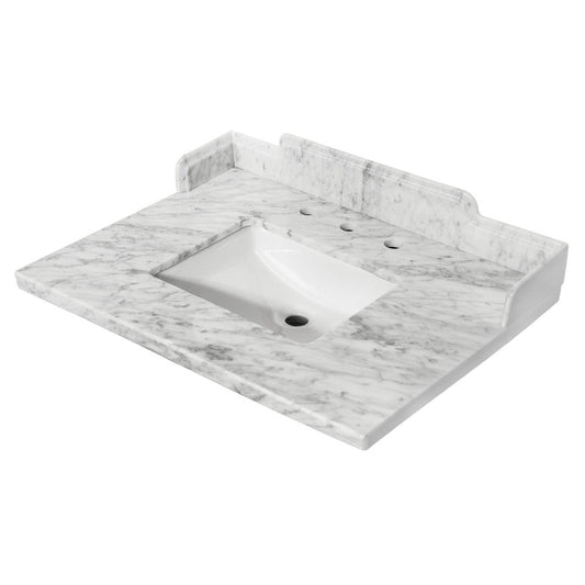 Pemberton 30 Inch Vanity Sink Top in Carrara White