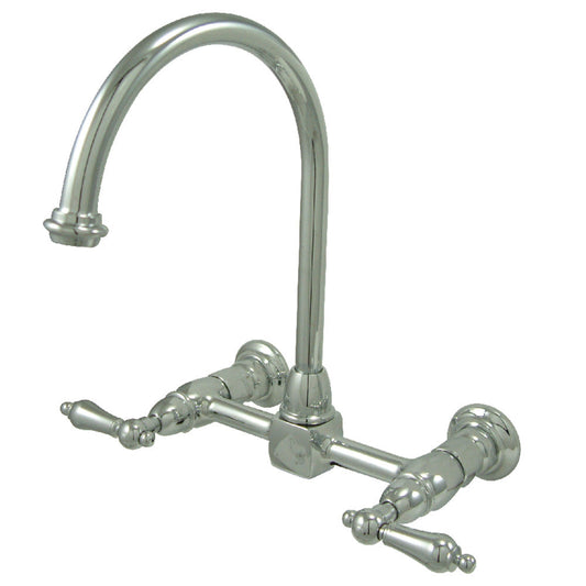 Restoration Wall Mount Kitchen Faucet in Polished Chrome