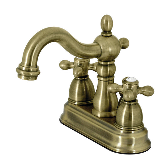 Heritage 4 Inch Centerset Bathroom Faucet in Antique Brass