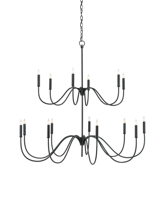 Tirrell Medium Black Chandelier