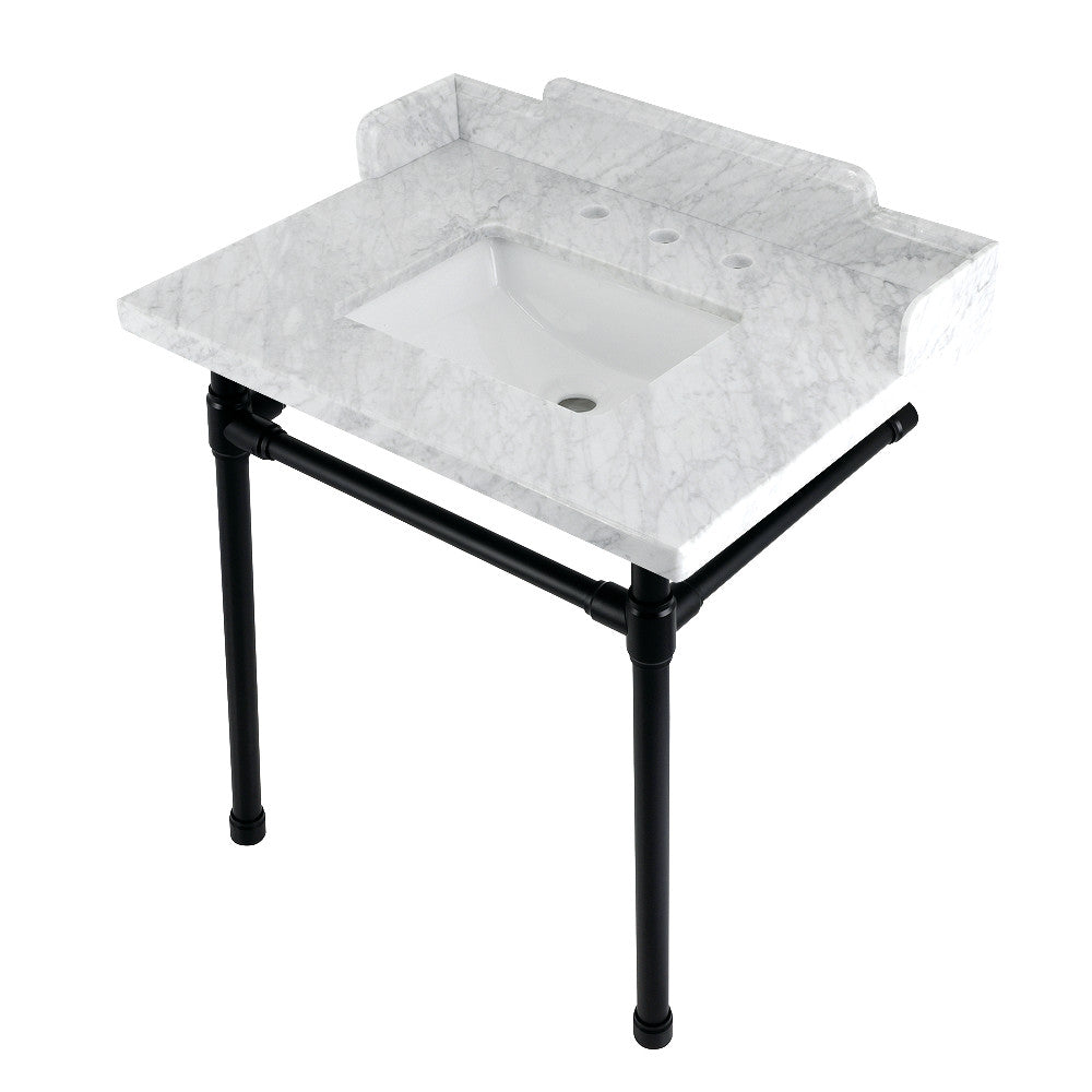 Wesselman 30 Inch Console Sink in Carrara Marble