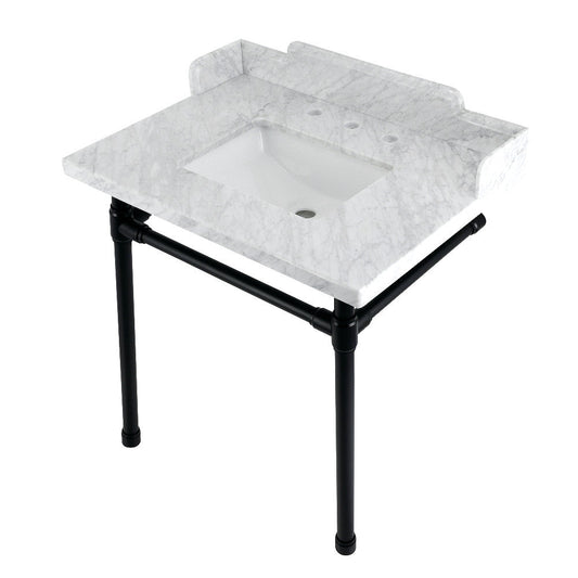 Wesselman 30 Inch Console Sink in Carrara Marble
