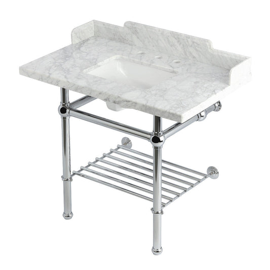 Pemberton 36 Inch Console Sink in Carrara Marble