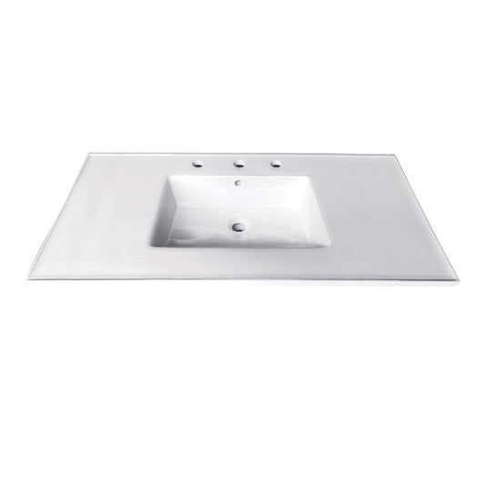 Continental 37.38 Inch Vanity Sink Top in White