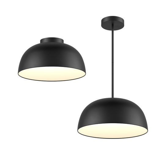 20in 2-1 Pendant and Flush mount, Universal driver - Black