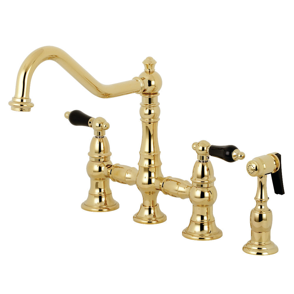 Duchess Bridge Kitchen Faucet in Polished Brass