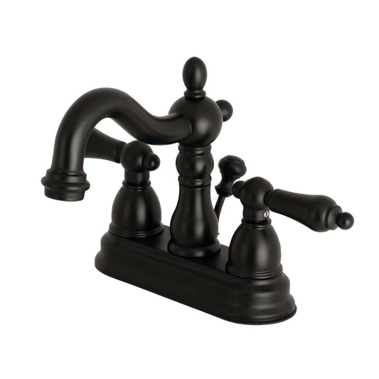 Heritage 4 Inch Centerset Bathroom Faucet in Matte Black