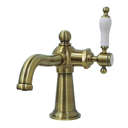 Nautical Single-Hole Bathroom Faucet in Antique Brass
