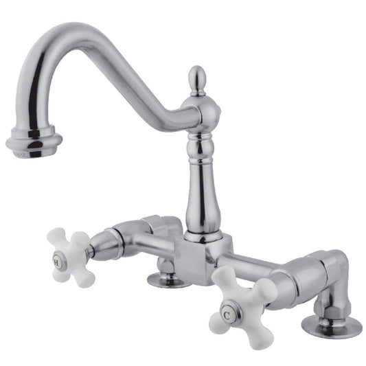 Heritage Bridge Kitchen Faucet in Polished Chrome