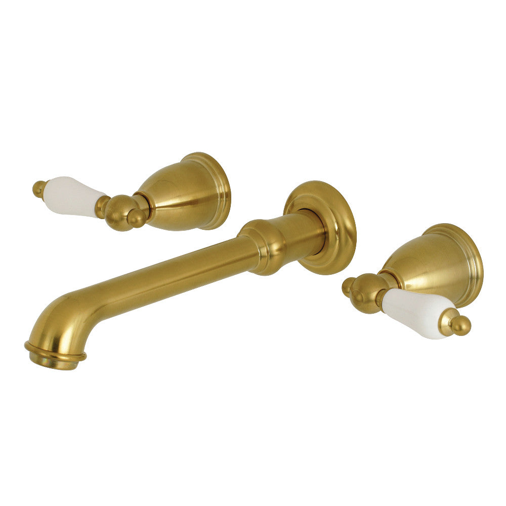 English Country Wall-Mount Bathroom Faucet in Brushed Brass