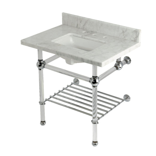 Templeton 30 Inch Console Sink in Carrara Marble