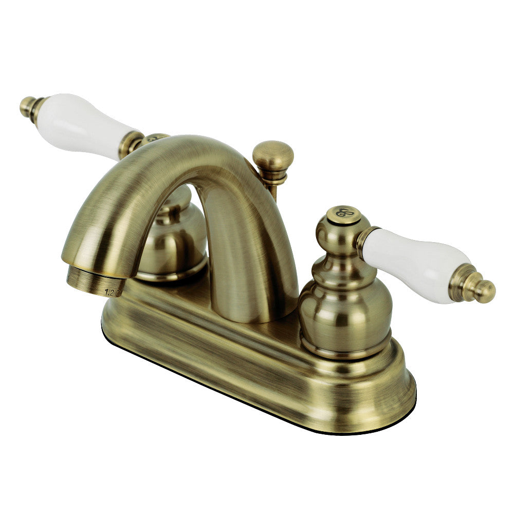 Restoration 4 Inch Centerset Bathroom Faucet in Antique Brass