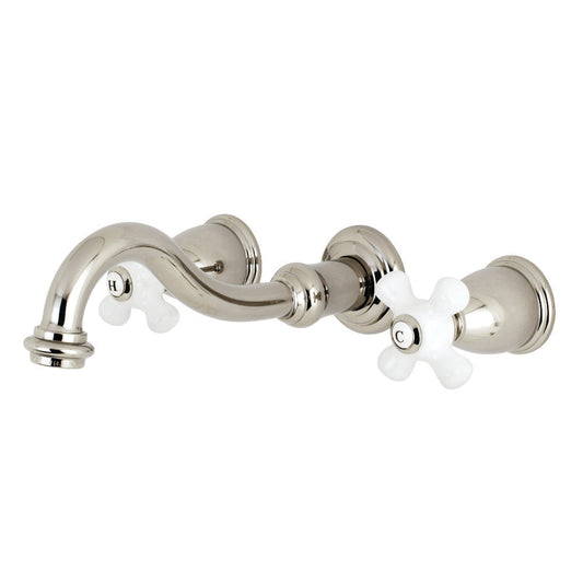 Vintage Wall-Mount Bathroom Faucet in Polished Nickel