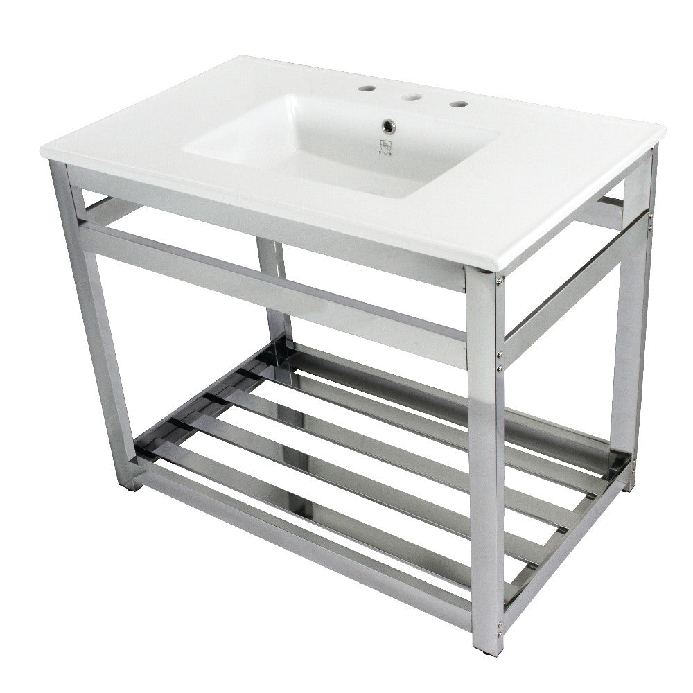 Quadras 37.38 Inch Console Sink in White